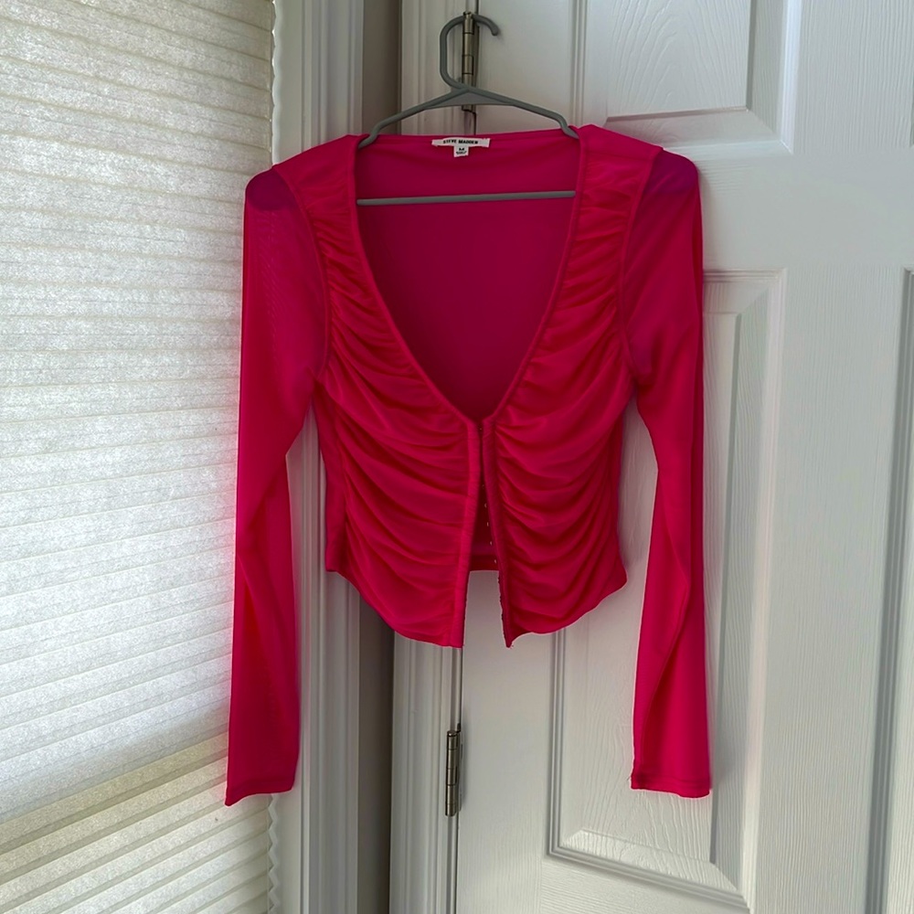 Hot pink mesh long sleeve